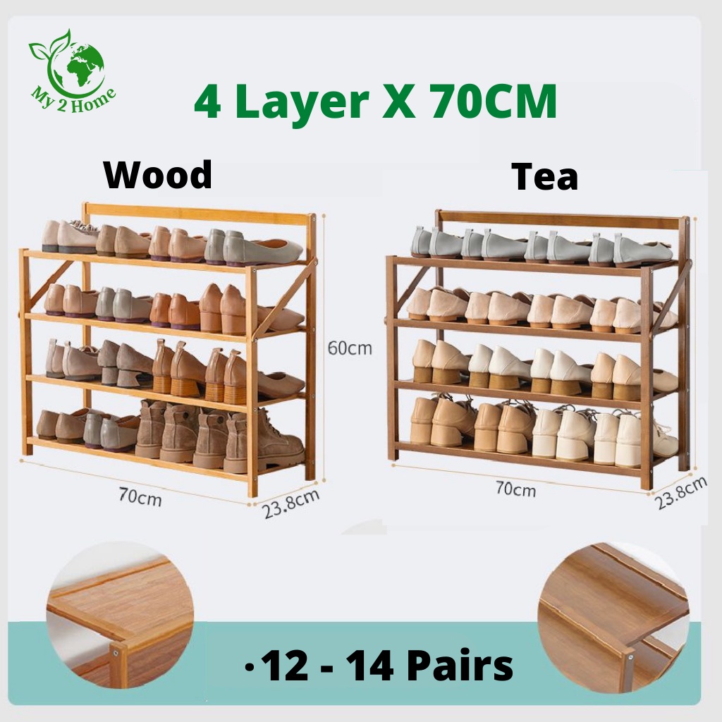 Multipurpose Shoe Rack (Installation-Free) Foldable Wooden RAK KASUT ...