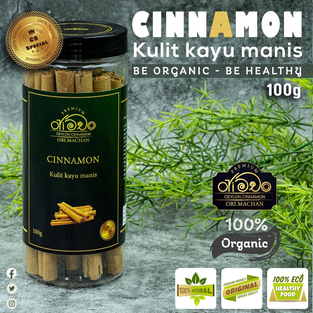 ORGANIC C5 SPECIAL Ceylon Cinnamon, Kulit Kayu Manis Asli. | Shopee ...