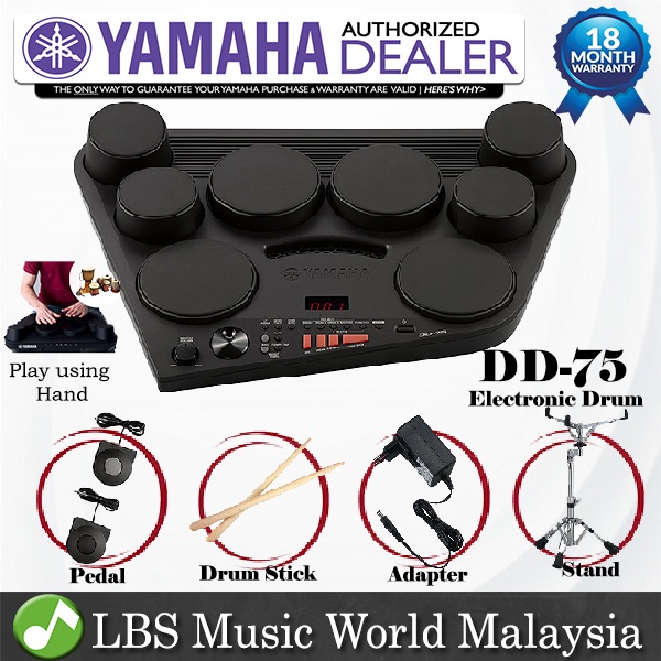 Yamaha DD-75 Portable Digital Drums Electronic Drum Kit with Stand