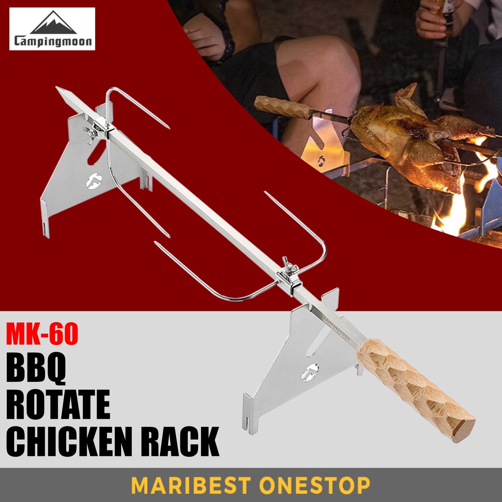 CAMPINGMOON Bbq Chicken Grill Rotate Bbq Chicken Rack Spin Grill