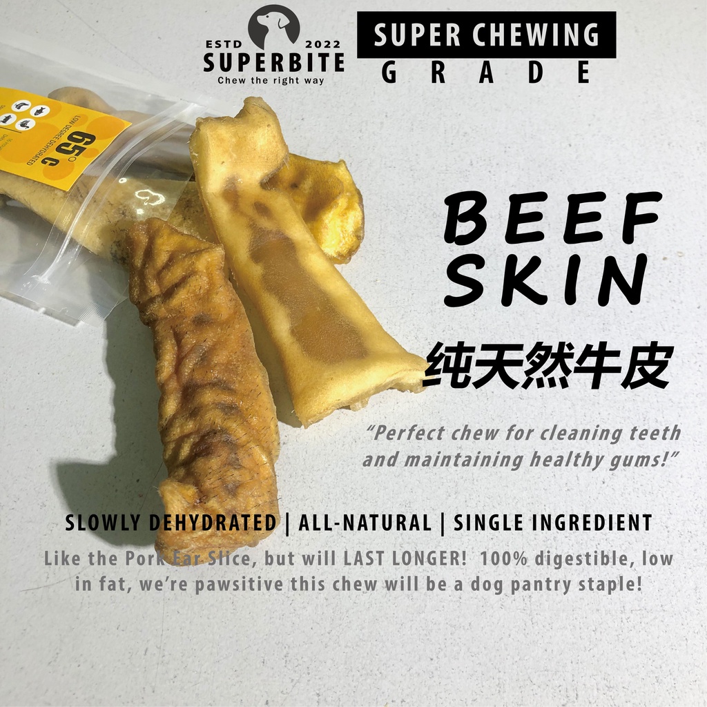 [SUPERBITE] 100% Natural Beef Skin 纯天然牛皮 Natural Dog Bone Dog Dental ...