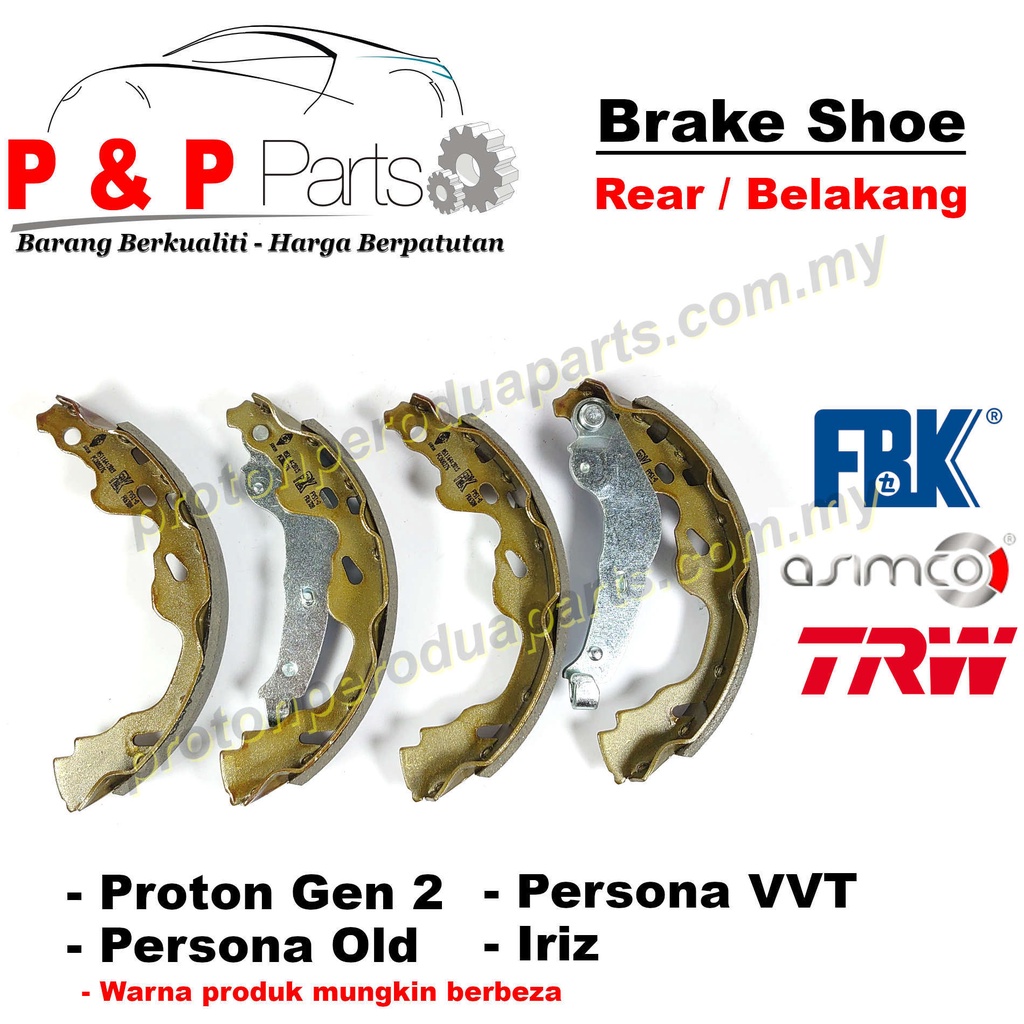 Rear Brake Shoe Lining Pad Belakang Proton Gen 2 Persona Old Iriz