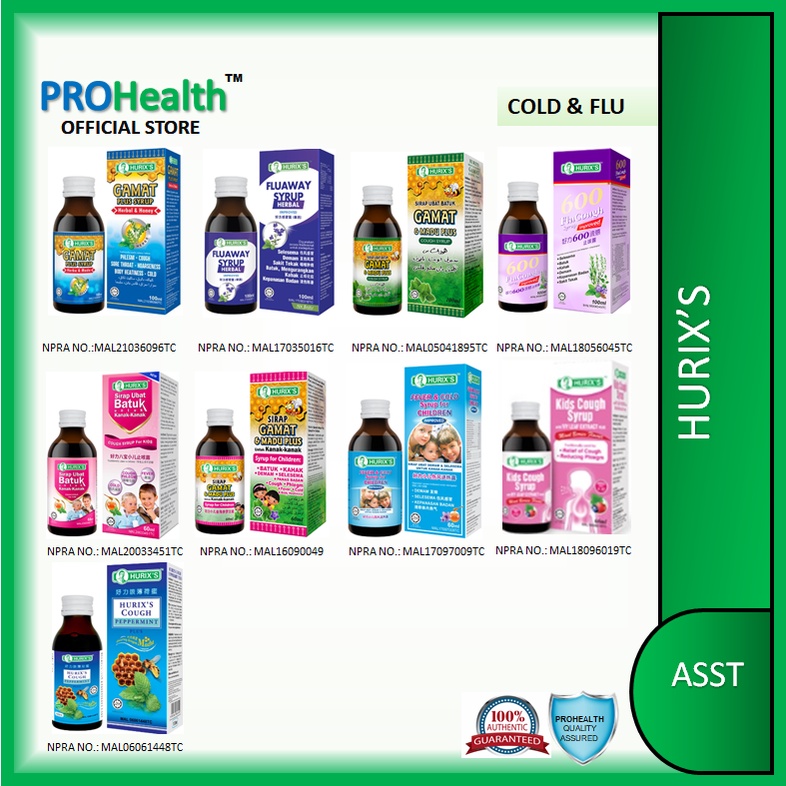 HURIX'S GAMAT MADU COLD FLU FEVER PEPPERMINT IVY LEAFT ADULT CHILDREN SYRUP Shopee Malaysia