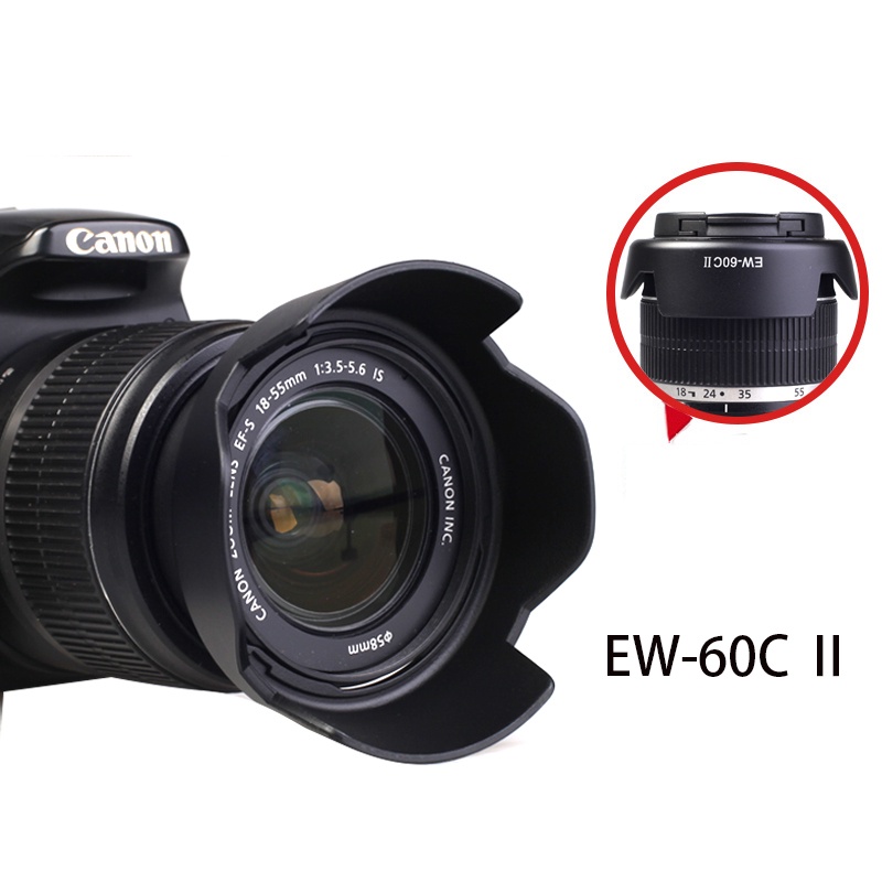 Camera Lens Hood For Canon EW-53/EW-54/EW-60C/EW-60F/EW-63C