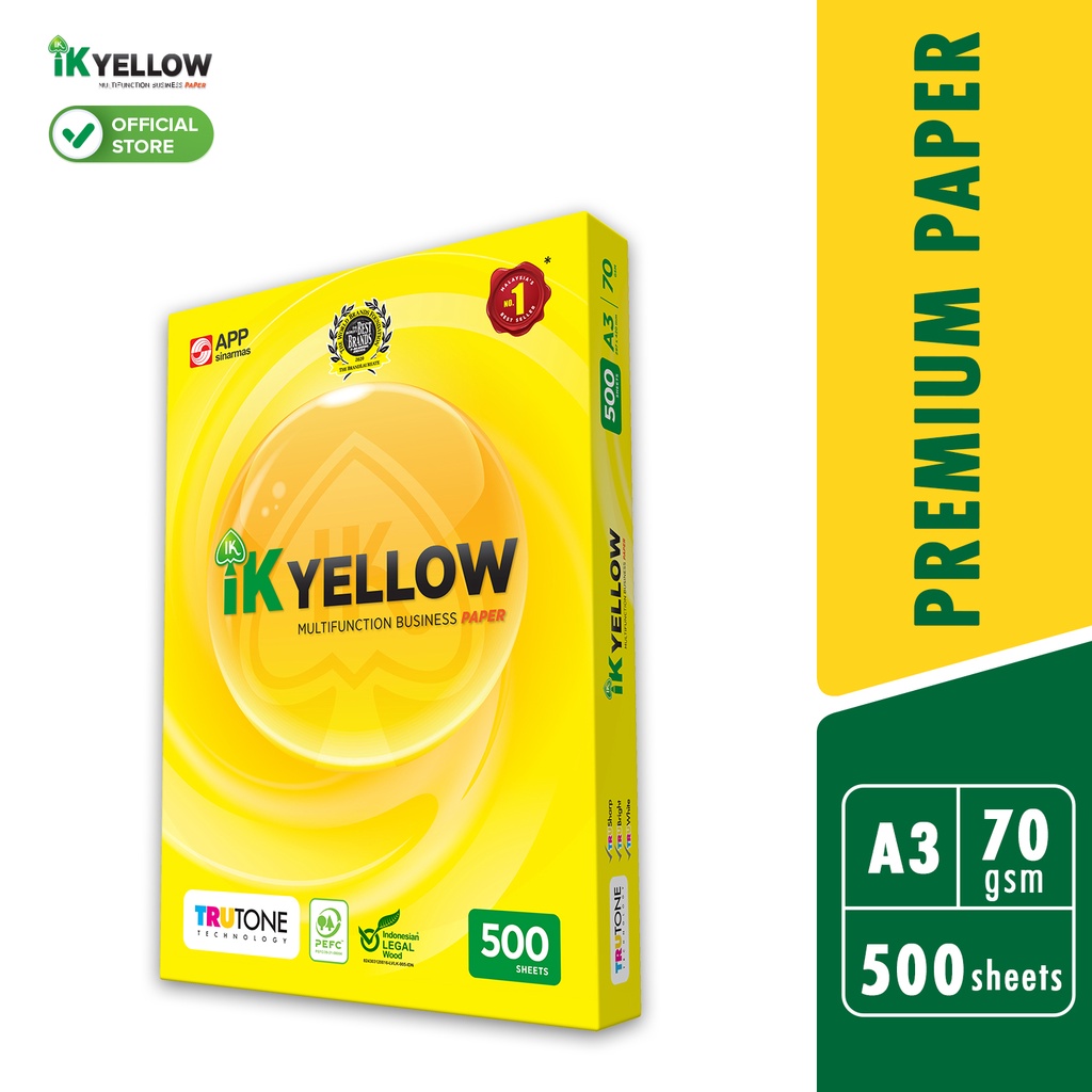 IK Yellow 500s 70gsm A3 Paper 1 Ream (500 sheets/ream) | Shopee Malaysia