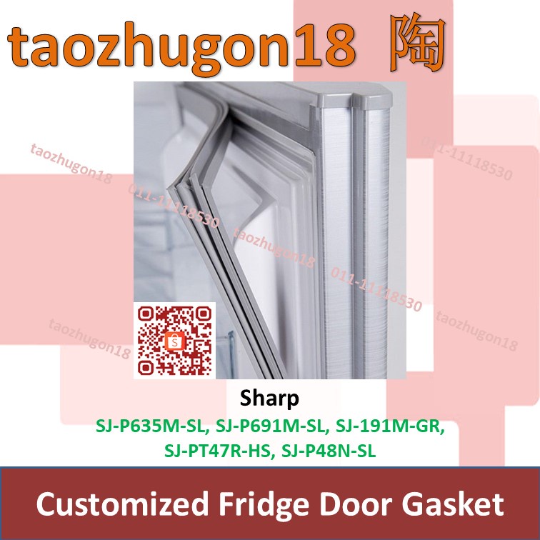 Sharp Customized Refrigerator Fridge Door Gasket Rubber Sj P635m Sl Sj P691m Sl Sj 191m Gr Sj