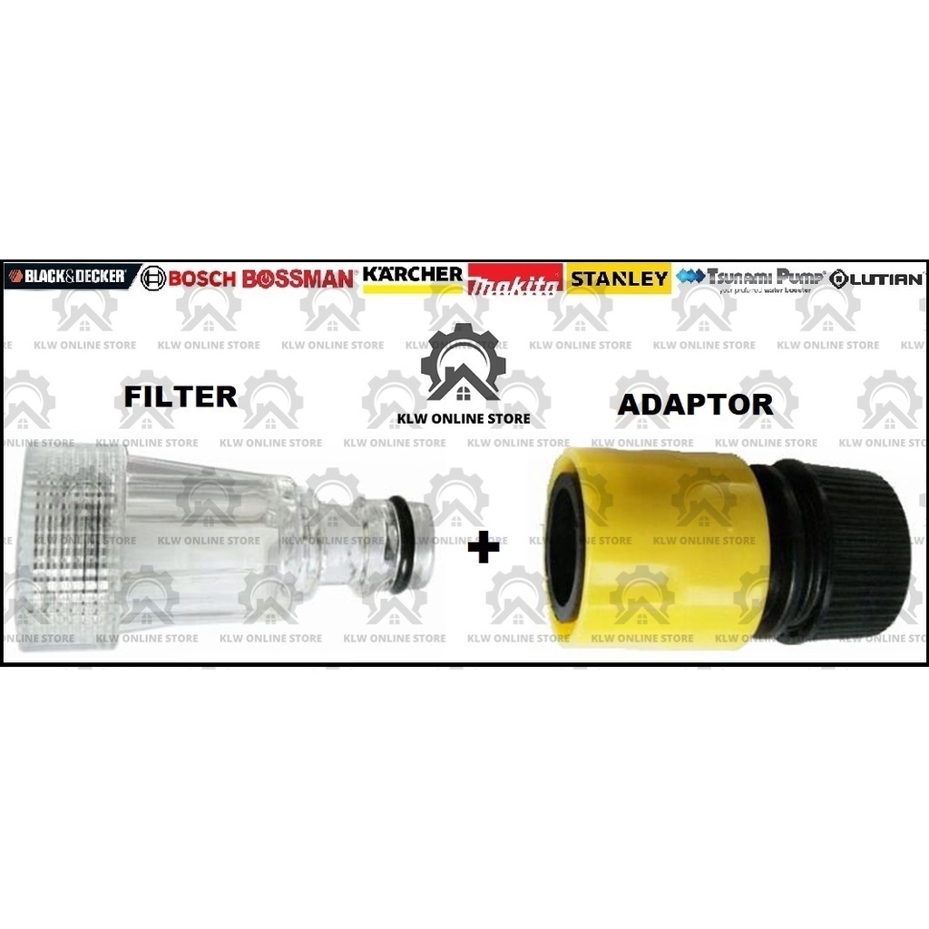 WATER FILTER WATERJET CONNECTOR ADAPTOR BLACK AND DECKER KARCHER BOSCH