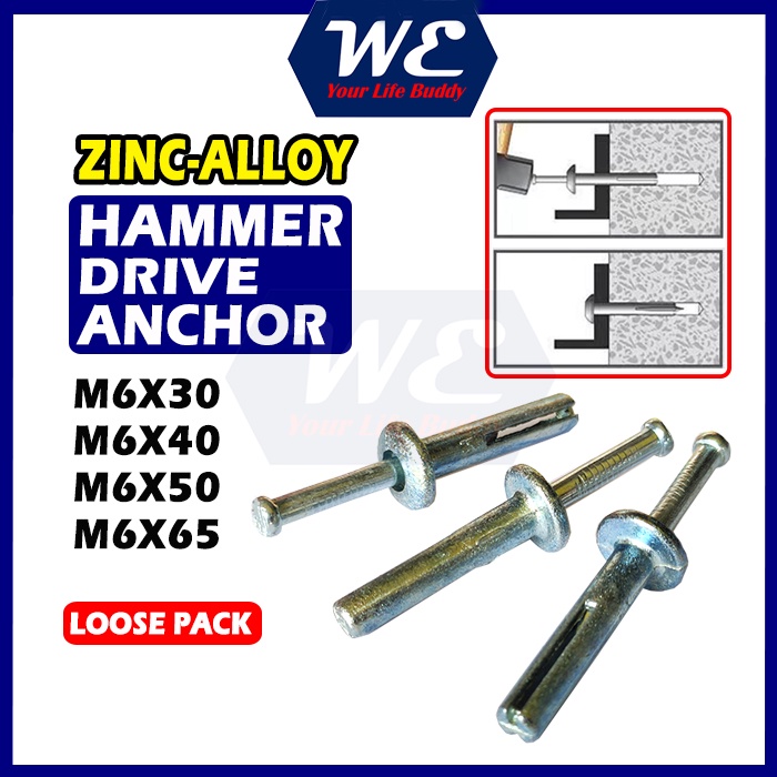 ARROW Zinc Alloy Hammer Drive Anchor/ Paku Aluminium / Paku Wall Plug