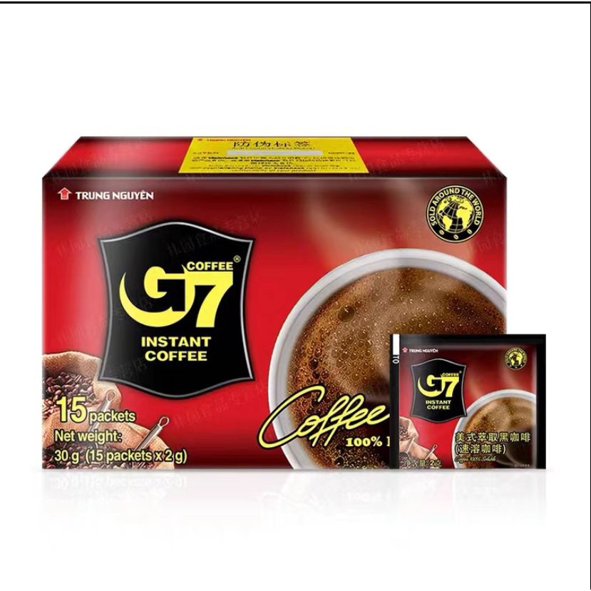 (HALAL) Trung Nguyen G7 Instant Black Coffee (15/100 sachets) (Sugar ...