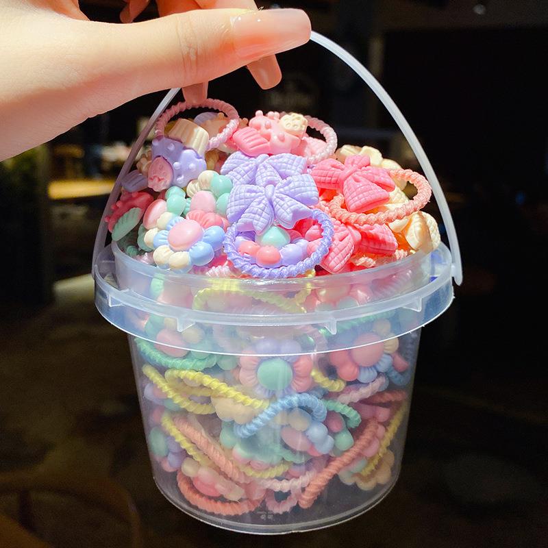 40 Pcs Korean Cute Hair Rope Colorful Cartoon Rubber Band Pony Tail for ...