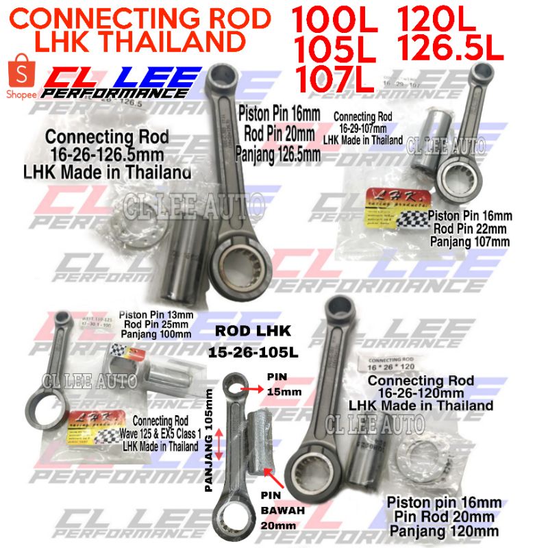 CONNECTING ROD LHK PANJANG 100MM 105MM 107MM 120MM 126.5MM CON ROD LHK