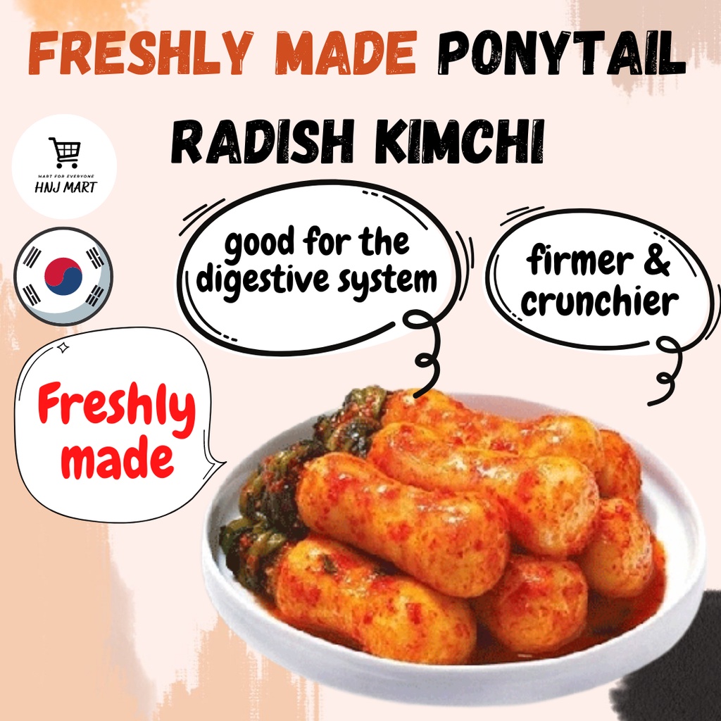 Korean Ponytail Radish Kimchi (Chonggak Kimchi) by HNJ Mart Homemade Kimchi Halal Kimchi Lobak