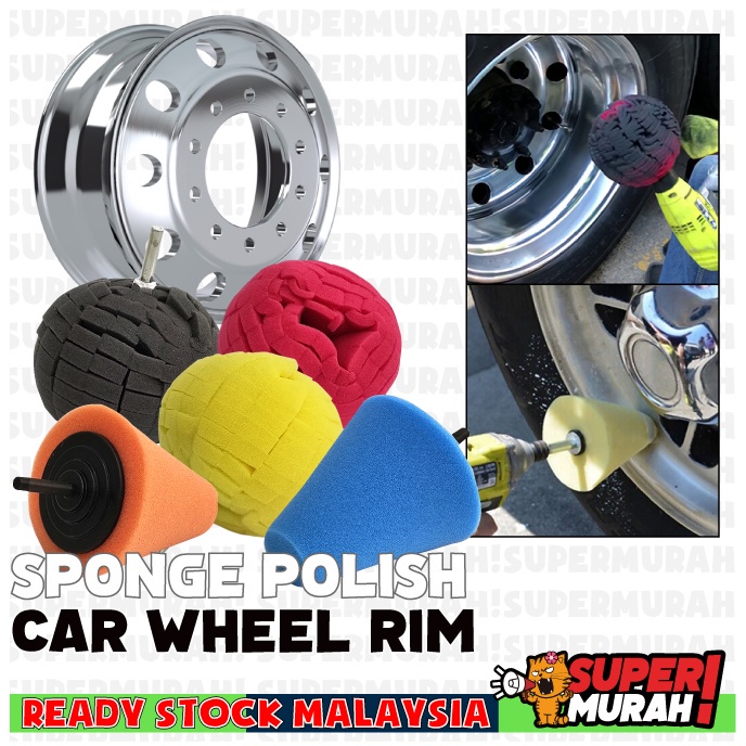 Car Motorcycle Tyre Tire Sport Rim Polishing Sponge Round Cone Foam