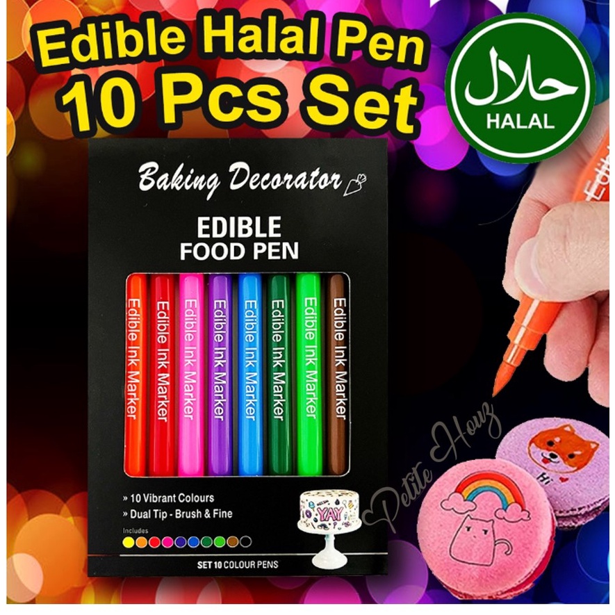 [Petite Houz] 10Pcs Pen Set ~ Edible HALAL Premium Food Art Pen ...
