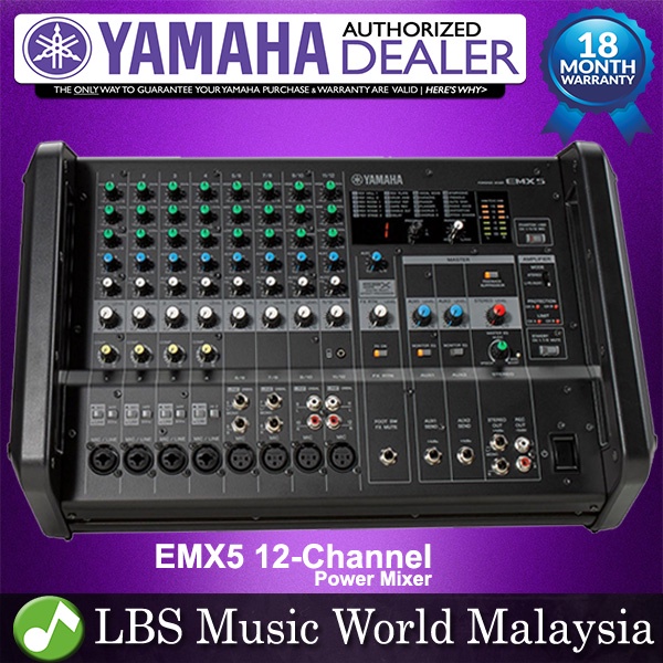 Yamaha EMX5 12 Channel Input 1260W Power Mixer With EQ (EMX 5) Shopee