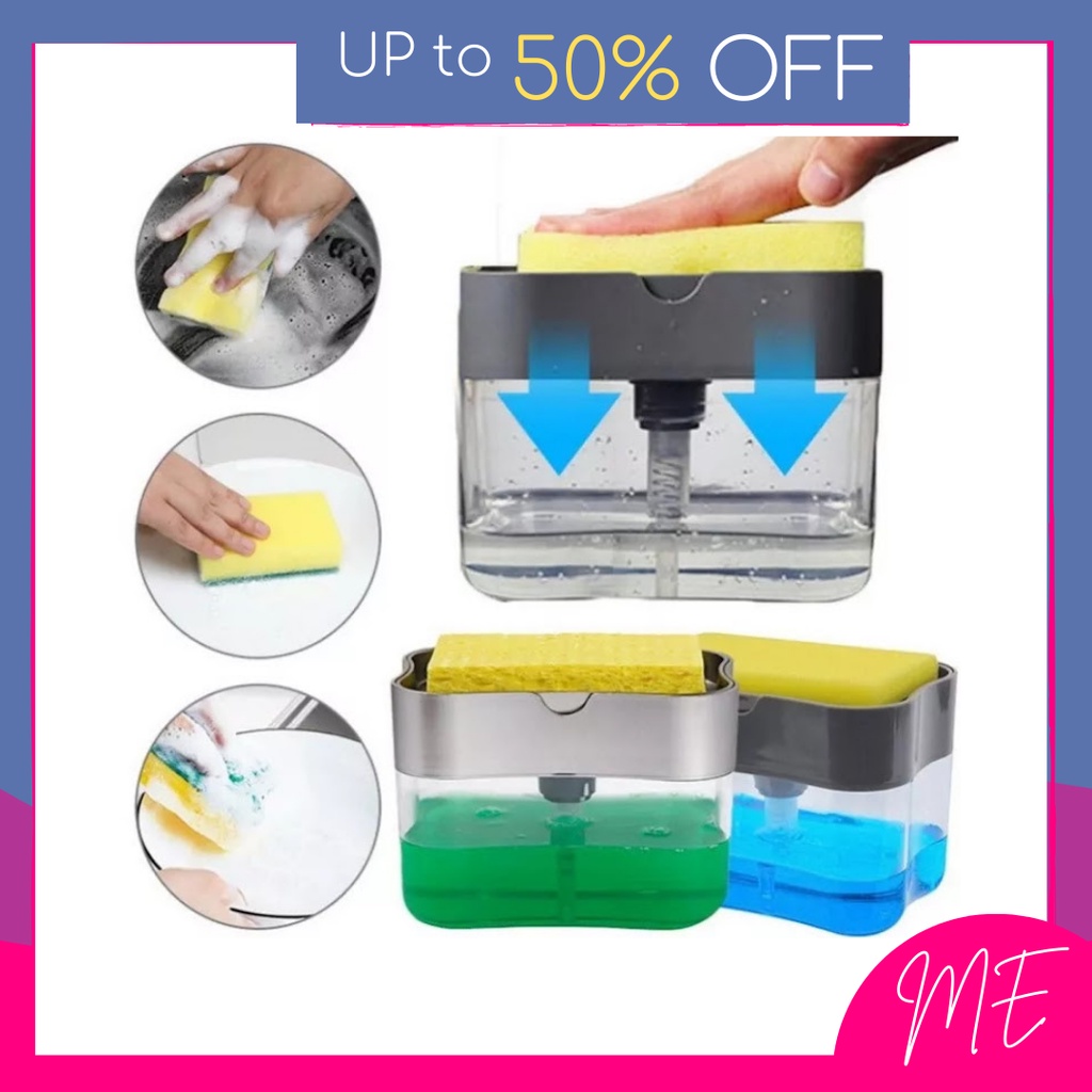 Soap Dispenser Kitchen Tray Sponge Manual Dispenser Soap Organizer ...