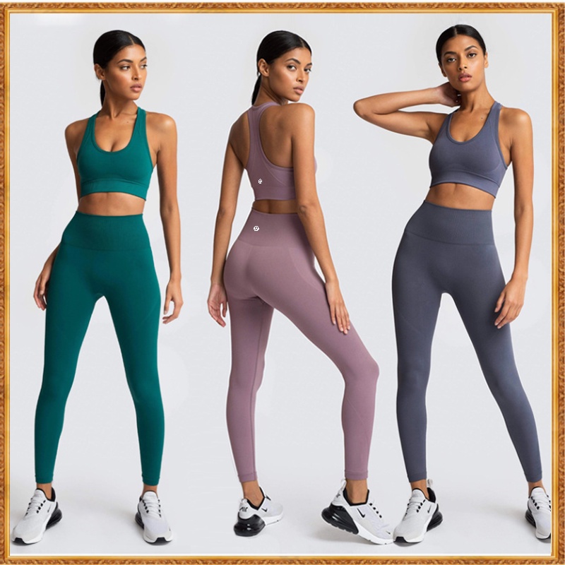 Seamless Hyperflex Workout Set Sport Leggings And Top Set Yoga Outfits