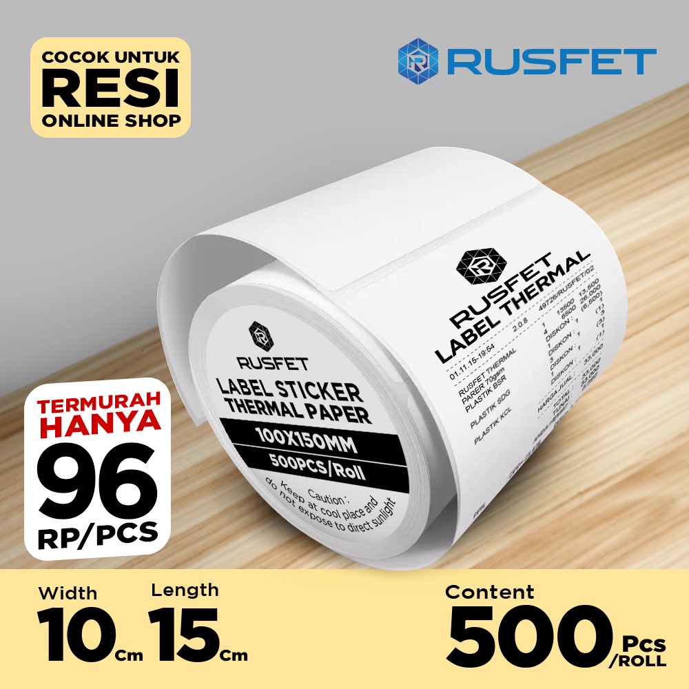 Thermal Barcode Label Sticker/Thermal Receipt Label 100 x 150mm ...
