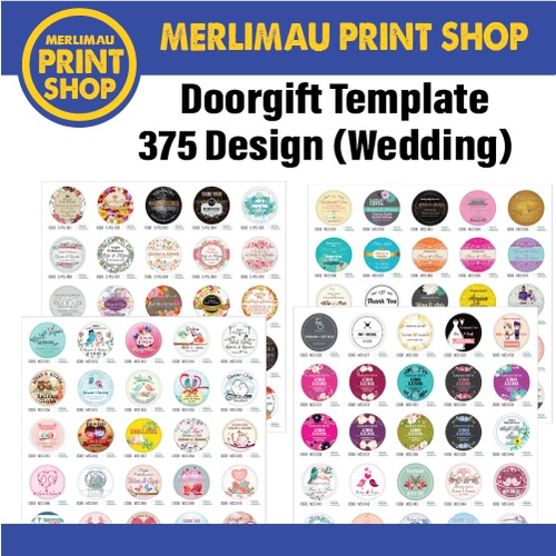 375 Design Template Kahwin 375 Wedding Sticker