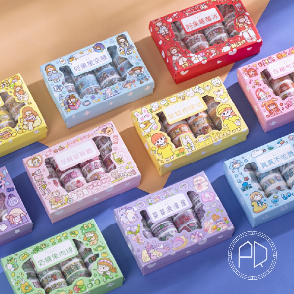 Washi Tape Sticker Box Set Stationary Cute Girl Daily Planner Journal ...