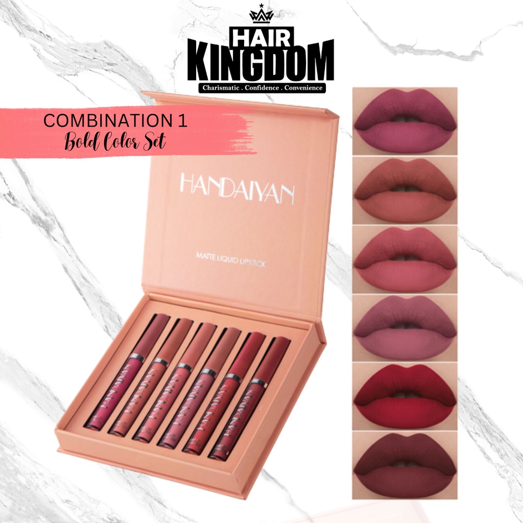 [MALAYSIA READY STOCK] HANDAIYAN 6in1 Matte Liquid Lip Gloss Set Non