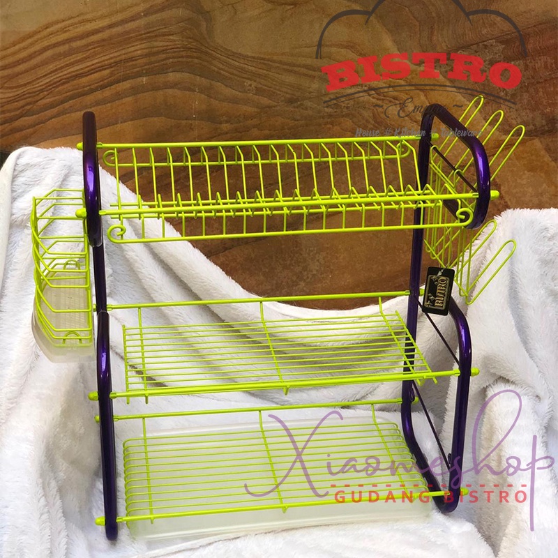 BISTRO 813 PLATE RACK SUSUN 3 NANO / 3 LAYERS DISH RACK WITH GLASS RACK ...