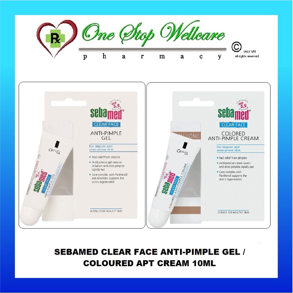 SEBAMED CLEAR FACE ANTIPIMPLE GEL / COLOURED APT CREAM 10ML Shopee