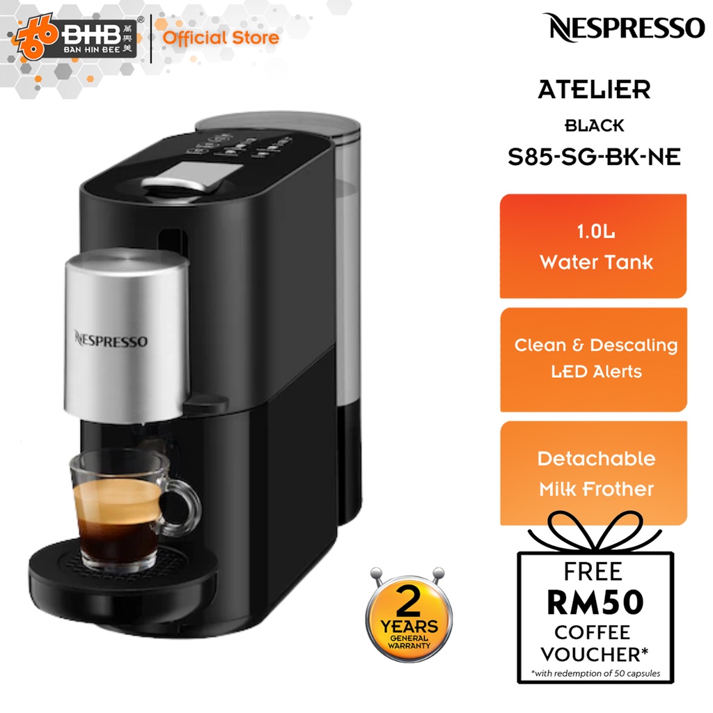 Nespresso Atelier S85-SG-BK-NE Automatic Capsule Coffee Machine S85SGBKNE