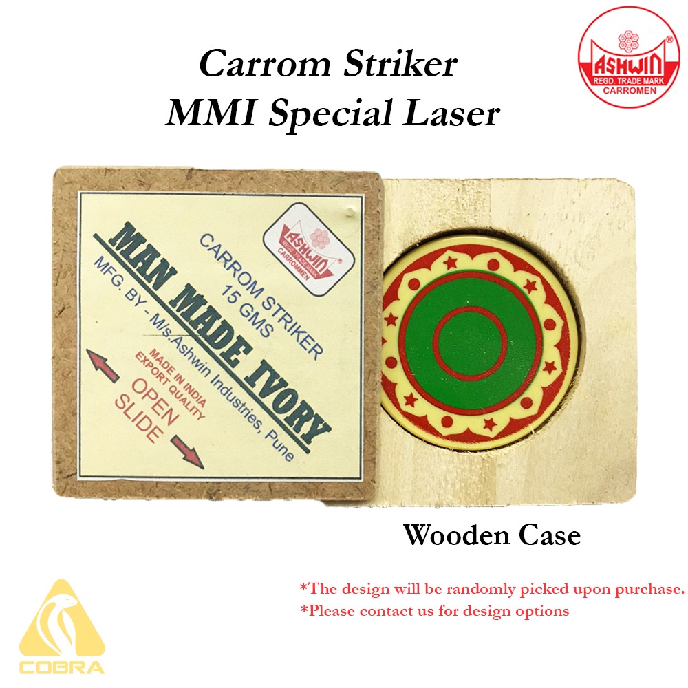 Ashwin Carrom Striker 15G MMI Special Laser (Wooden Case) Shopee Malaysia