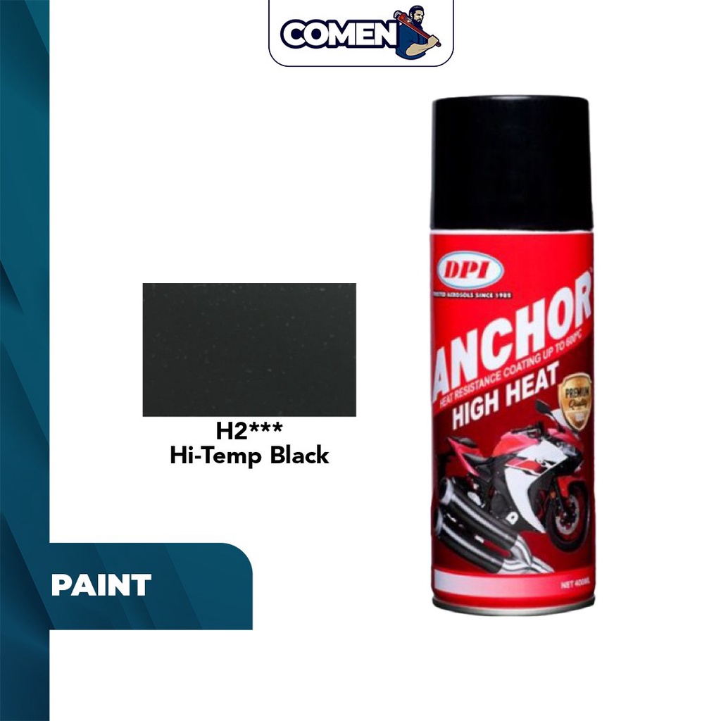 DPI ANCHOR Aerosol Spray Paint HiTemp Black H2 400ML Heat Resistant