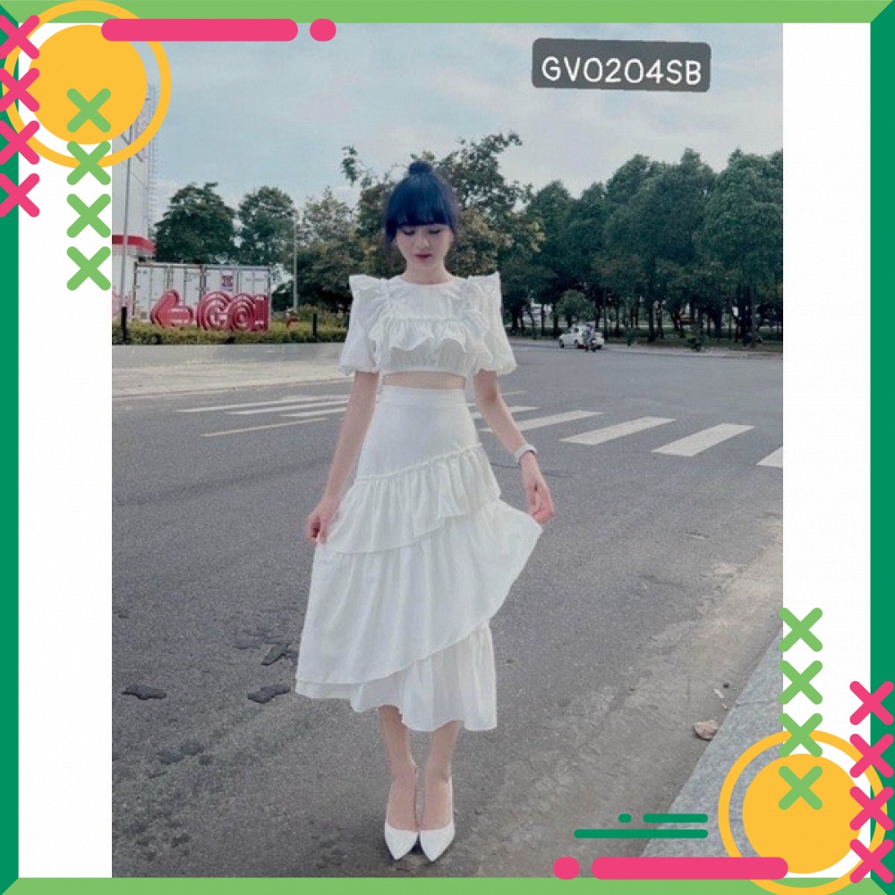 High Standards Fringe Skirt Set - White