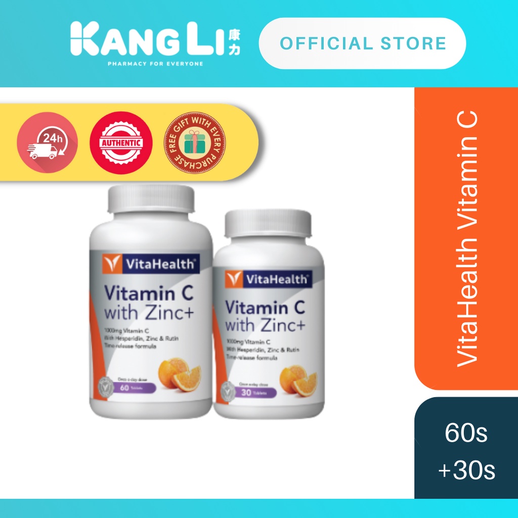 Vitahealth Vitamin C Time Release With Zinc+ 60s+30's Immune Booster ...