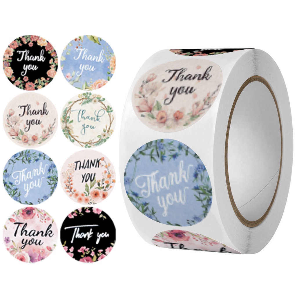 500pcs/Roll Thank You Sticker Seal Tape Label Sticker Food Sticker Door ...