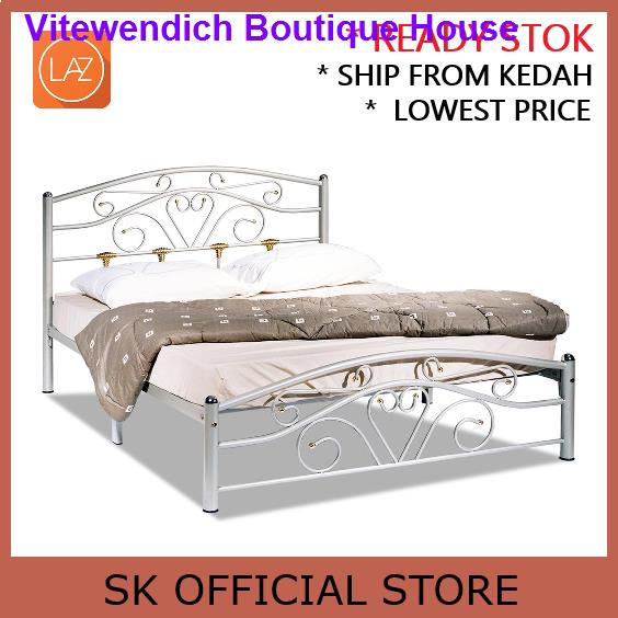 Double Metal Bed Frame/ Bedroom Double Bed / Katil Besi/Queen Size Bed ...