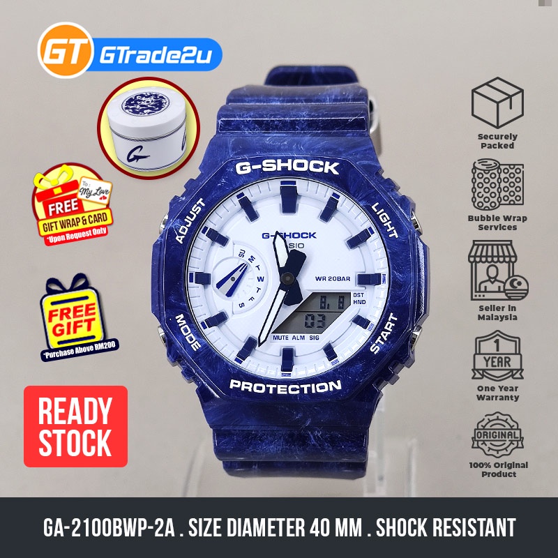 Original G Shock GA-2100BWP-2A Decode Set Digital Tmj China Blue ...