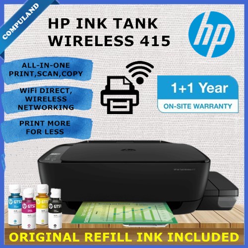 Ready Stock Hp Ink Tank Wireless 415 Z4b53a All In One Print Scan And Copy Printer 1740