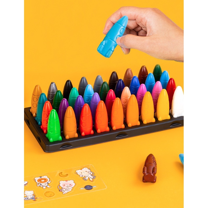 12/24 Colors Rocket-shaped Crayon, Children Toddler Drawing Graffiti ...