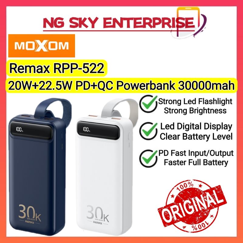 REMAX RPP-522 20W+22.5W PD+QC Powerbank 30000mah Portable Smart Multi ...