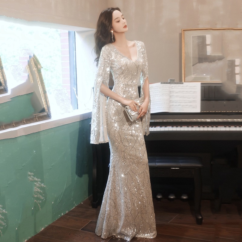 Temperament Commute Long Sleeve Sequins Dress for Cocktail Party main image 1
