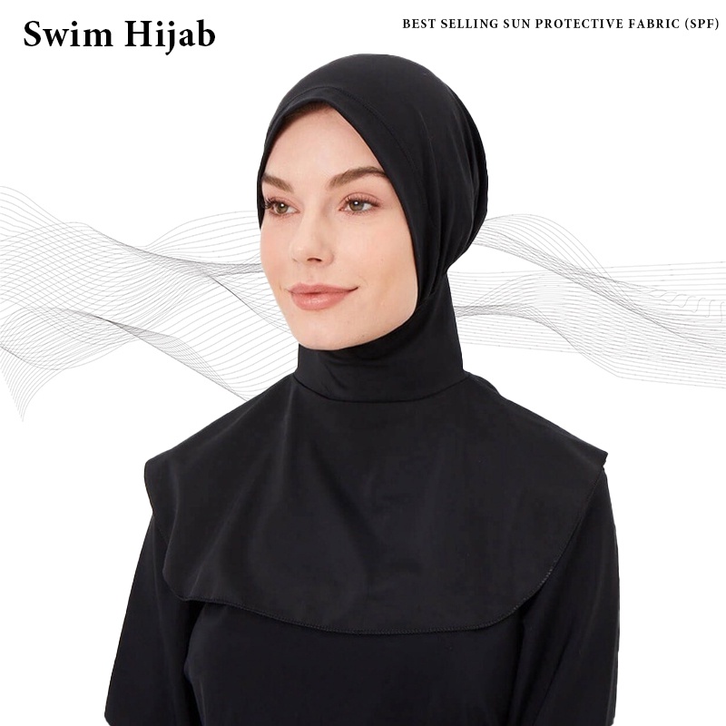 Solid Color Muslimah Swim Women's Hijab Full Coverage Swim Scarf Sun
