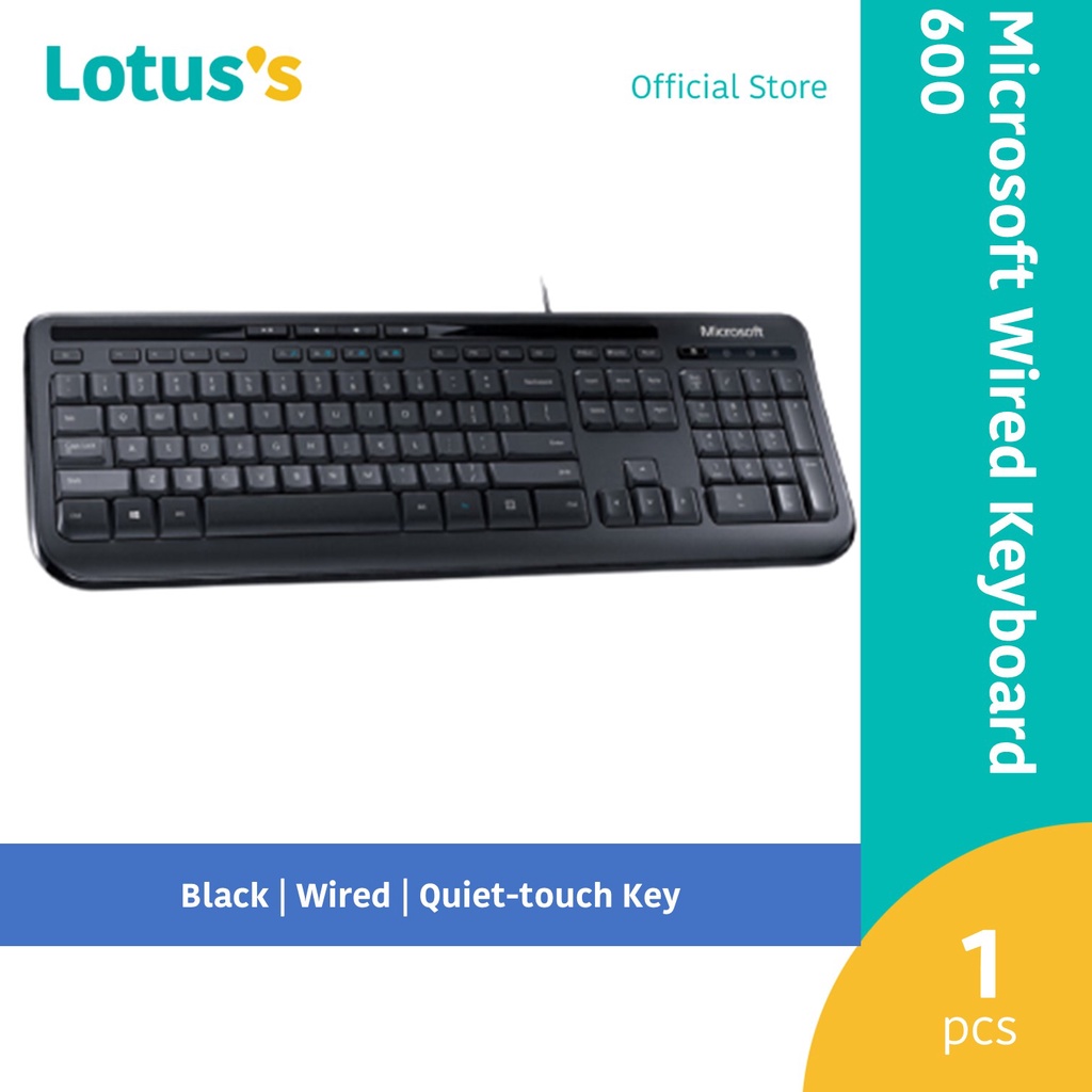 Microsoft Wired Keyboard 600 USB Black - ANB-00025 | Shopee Malaysia