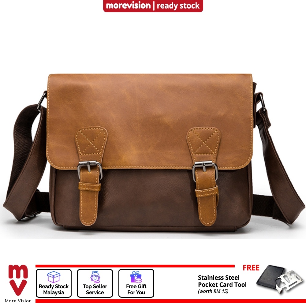 Leather messenger bag malaysia on sale