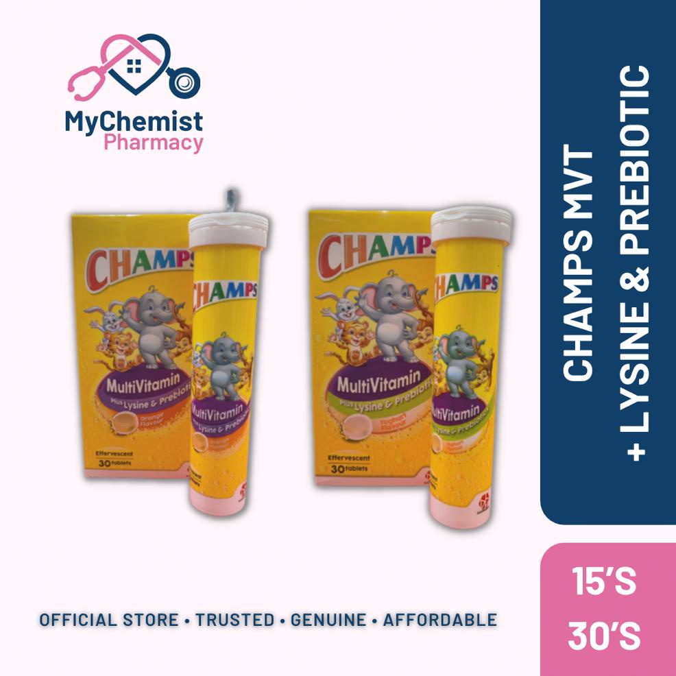 Champs Multivitamin + Lysine & Prebiotics Effervescent (Yogurt/ Orange