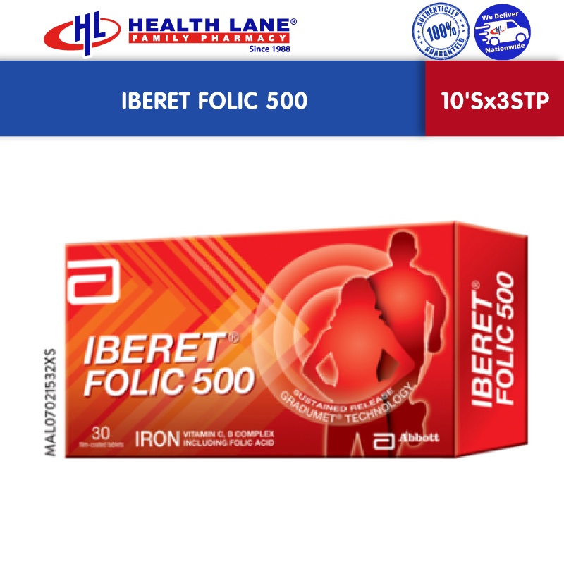 IBERET FOLIC 500 (30'S) | Heart Health | Shopee Malaysia