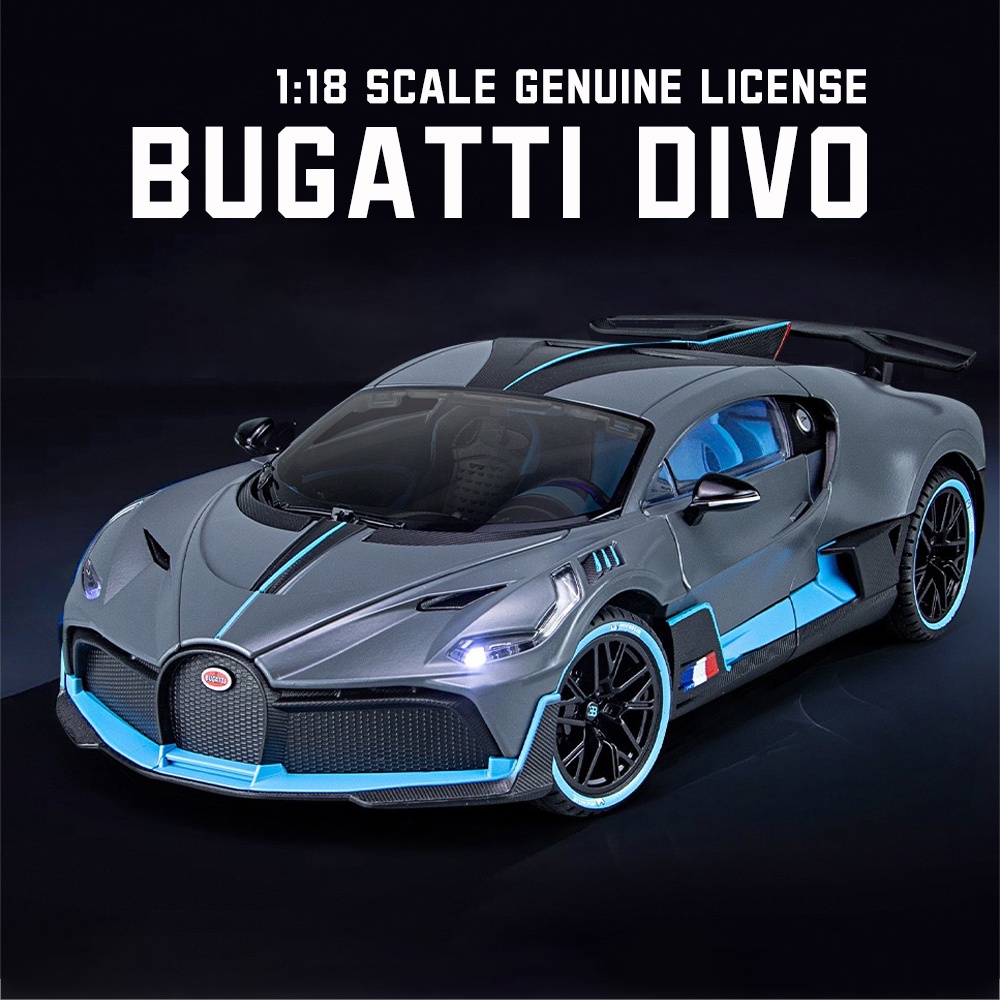 【RUM】1:18 Scale Bugatti Divo Alloy Car Model Light & Sound Effect