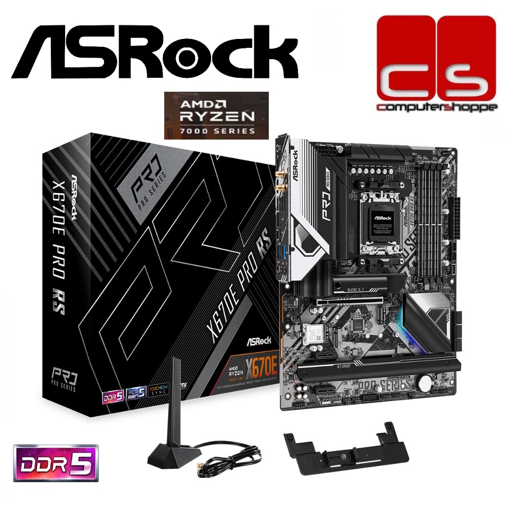 Asrock X670e Pro Rs Am5 Atx Gaming Motherboard Amd 7000 Series