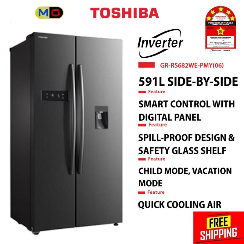 TOSHIBA SIDE BY SIDE FRIDGE GRRS682WE GRRS682WEPMY GRRS682WEPMY(06) Shopee Malaysia
