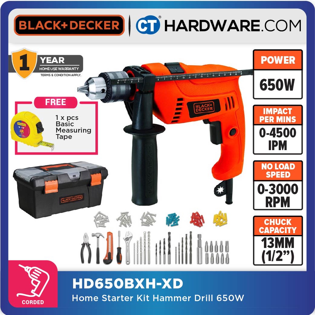 Black & Decker 6A Hammer Drill, 1/2-in