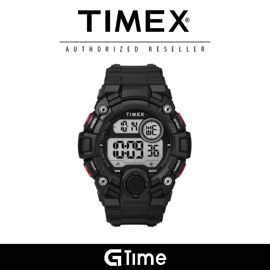 [Official Warranty] Timex TW5M27600 Men's Digital Quartz Black Red