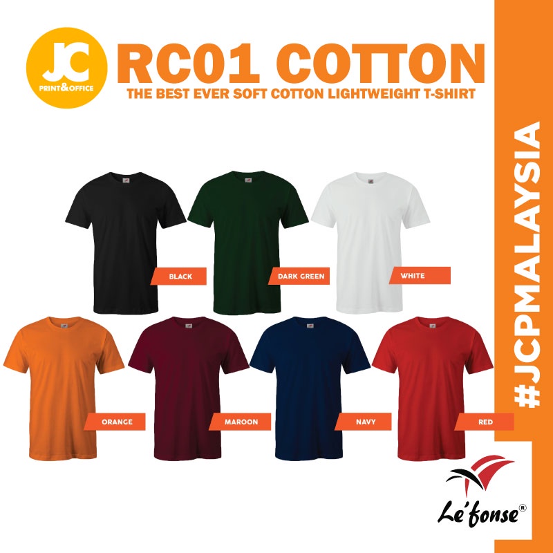 JCP x LEFONSE The Best Ever Soft Cotton Lightweight T-Shirt RC01 Unisex ...
